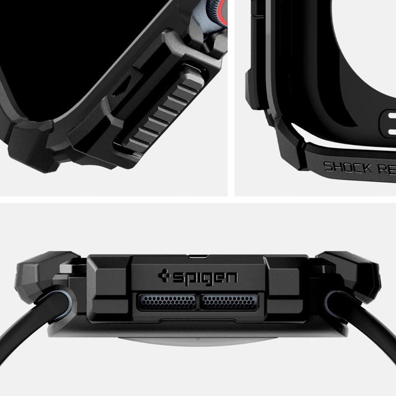 Spigen Rugged Armor - dėklas Apple Watch 10 46 mm (matinė juoda)