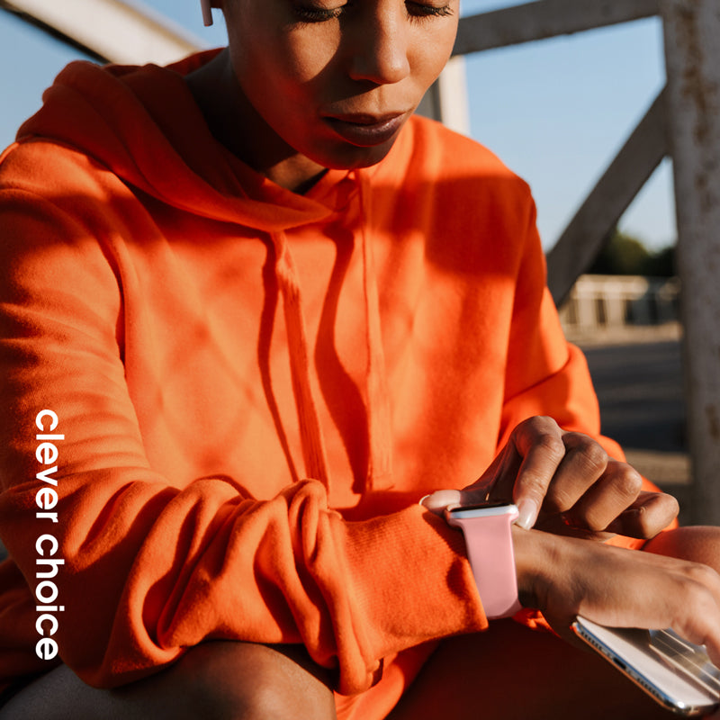 Crong Liquid - dirželis skirtas Apple Watch 38/40/41/42mm (lašišos spalvos)