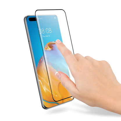 Crong 3D Armour Glass 9H grūdintas stiklas visam ekranui su Huawei P40 Pro montavimo rėmeliu