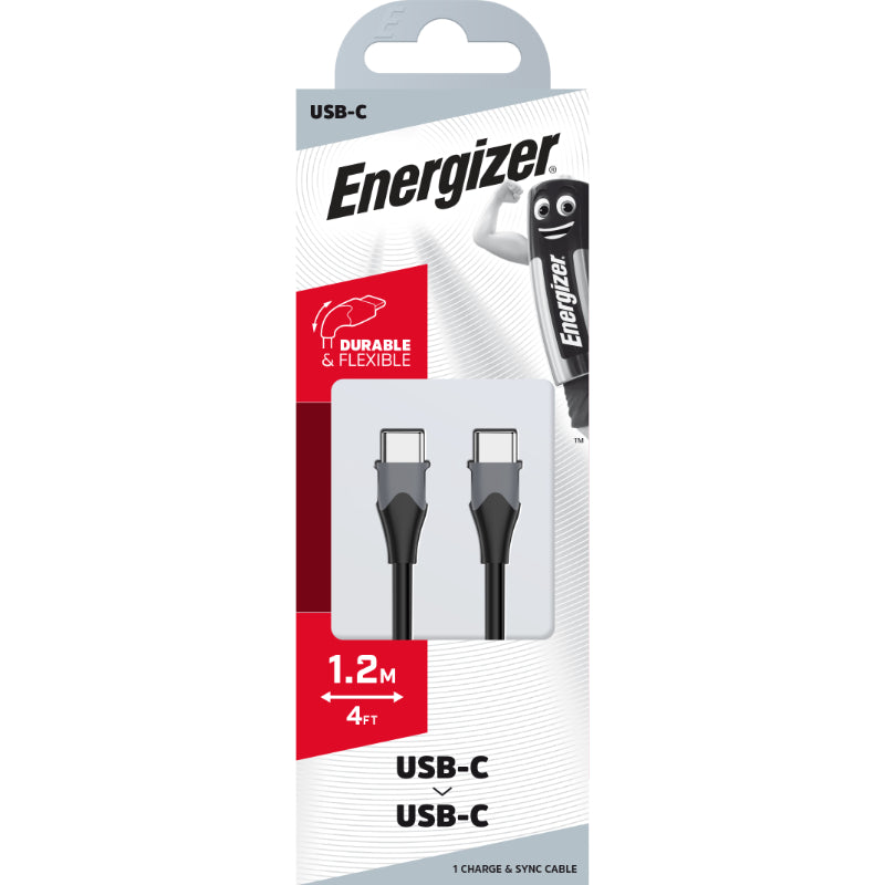 Energizer Classic – USB-C–USB-C jungiamasis kabelis 1,2 m (juodas)