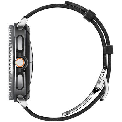 Spigen Enzo - Tikros odos dirželis skirtas Samsung Galaxy Watch 8 / 8 Classic 40 / 44 / 46 mm (Juodas)