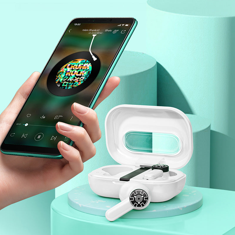 WEKOME VA06 Vanguard Series – „Bluetooth V5.2“ TWS belaidės ausinės su įkrovimo dėklu (balta)