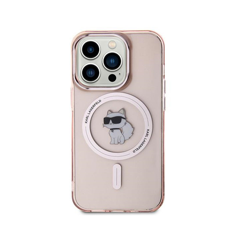 Karl Lagerfeld IML Choupette MagSafe – dėklas iPhone 14 Pro (rožinis)