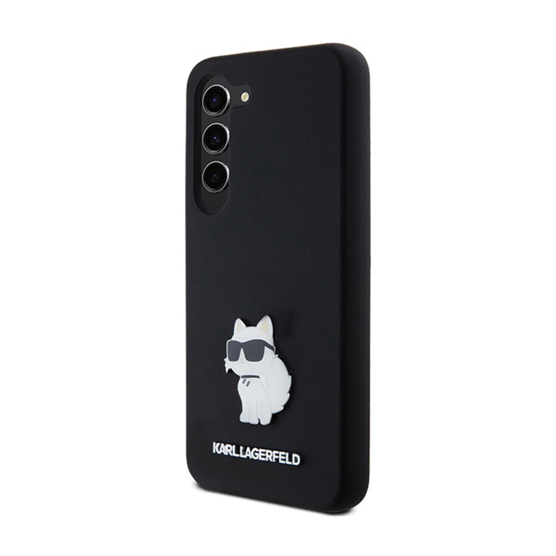 Karl Lagerfeld Silikoninis Choupette Metal Pin - dėklas Samsung Galaxy S24 (juodas)