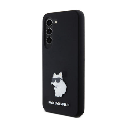 Karl Lagerfeld Silikoninis Choupette Metal Pin - dėklas Samsung Galaxy S24 (juodas)