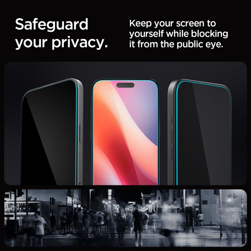 PRIVATUMO APSAUGOS STIKLAS SPIGEN GLAS.TR "EZ FIT" 2-PACK IPHONE 16 PRO MAX