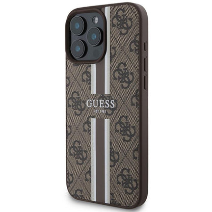 Guess 4G Printed Stripes MagSafe – iPhone 16 Pro Max dėklas (ruda)