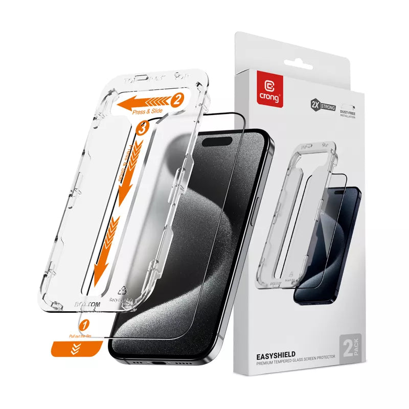 Crong EasyShield 2-Pack - grūdintas stiklas skirtas iPhone 15 Pro (2 vnt.)