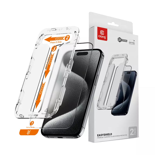 Crong EasyShield 2-Pack - grūdintas stiklas skirtas iPhone 15 Pro (2 vnt.)