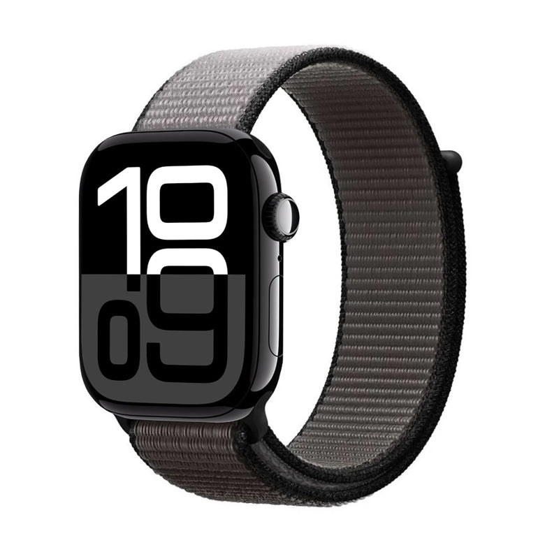 Crong Nylon - sportinė apyrankė, skirta „Apple Watch“ 44/45/46/49 mm (naktinė pilka)