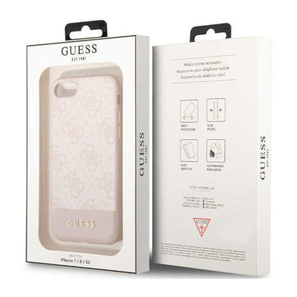 Guess 4G Bottom Stripe Collection – dėklas, skirtas iPhone SE (2022/2020) / 8 / 7 (rožinis)