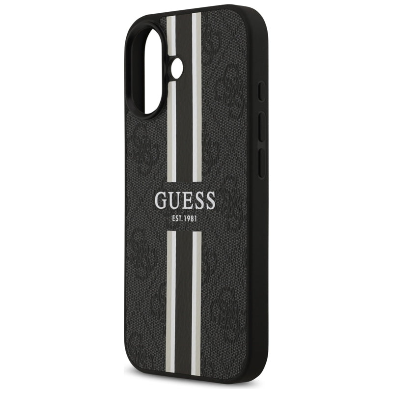 Guess 4G Printed Stripes MagSafe dėklas iPhone 17 (juodas)