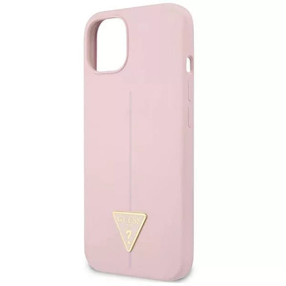 Guess Silikoninis trikampio logotipas – dangtelis iPhone 13 (violetinis)