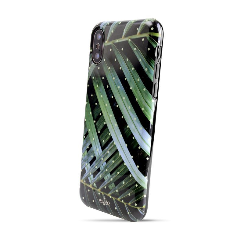 PURO Glam Tropical Leaves - dėklas, skirtas iPhone Xs / X (Brilliant Leaves)