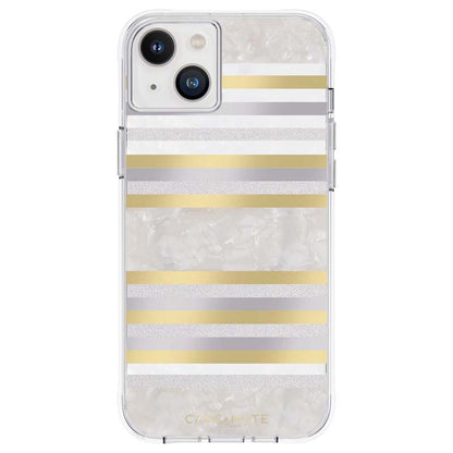 Case-Mate Pearl Stripes MagSafe – dėklas su perlo imitacija iPhone 14 Plus (Pearl Stripes)