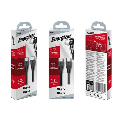 Energizer Classic – USB-C–USB-C jungiamasis kabelis 1,2 m (juodas)