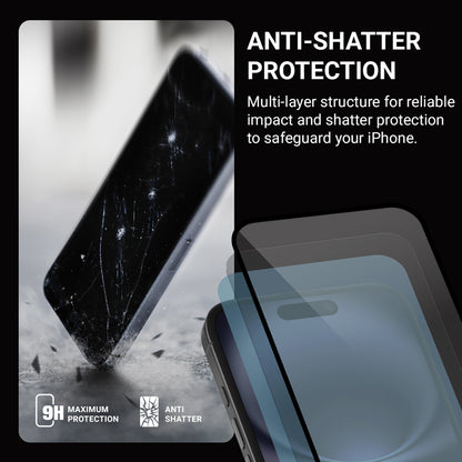 Crong Nano Glass - Sudenimui atsparus hibridinis stiklas iPhone 16 Plus / iPhone 15 Plus