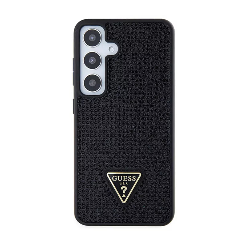 Guess Rhinestone Triangle – Dėklas Samsung Galaxy S24 (juodas)