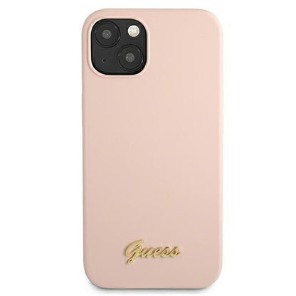 Guess Silicone Script – dėklas iPhone 12 / iPhone 12 Pro (rožinis)