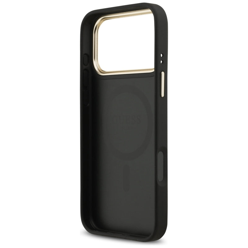 Guess 4G Strass Logo MagSafe dėklas iPhone 17 Pro Max (juodas)