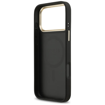 Guess 4G Strass Logo MagSafe dėklas iPhone 17 Pro Max (juodas)