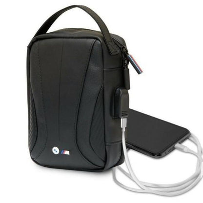 BMW Carbon&Perforated – krepšys / organizatorius su išoriniu USB prievadu (juodas)