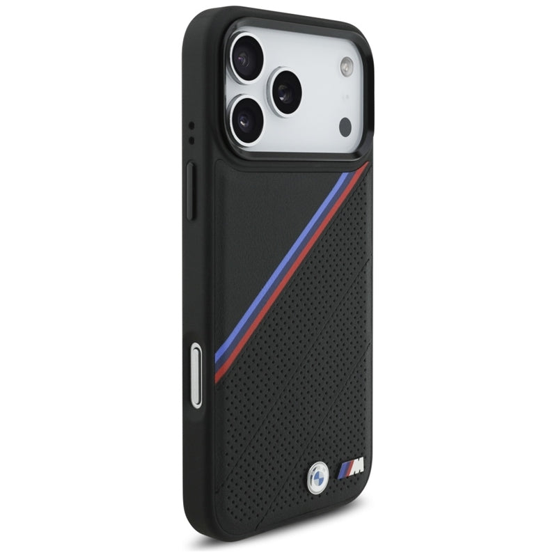 BMW M Tricolor Metal Logo MagSafe - iPhone 17 Pro Max dėklas (Juodas)