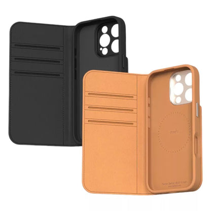 Moshi Overture MagSafe – 3-in-1 odinis atverčiamas dėklas, skirtas iPhone 16 Pro Max (Caramel Brown)