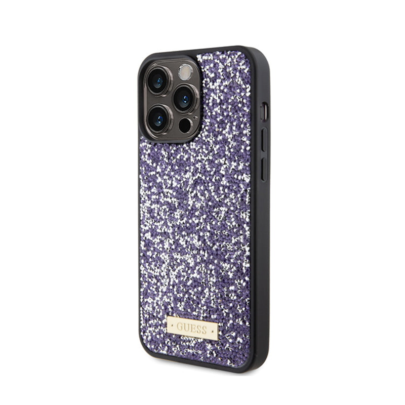 Guess Rhinestone Metal Logo – dėklas, skirtas iPhone 15 Pro Max (rožinis)