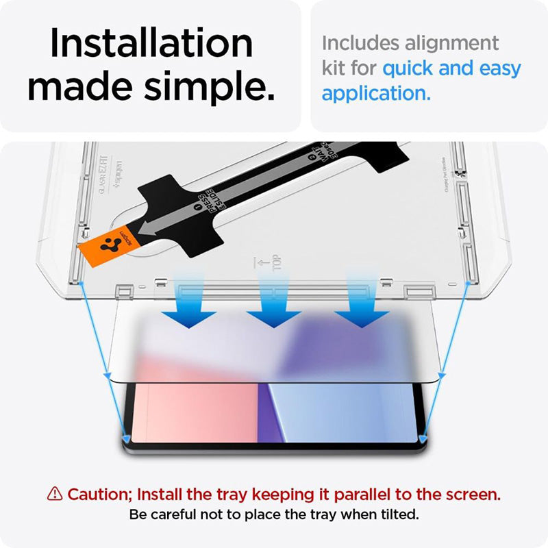 Spigen GLAS.TR EZ FIT – grūdintas stiklas, skirtas iPad Air 11" (M3 (2025) / M2 (2024)) (skaidrus)