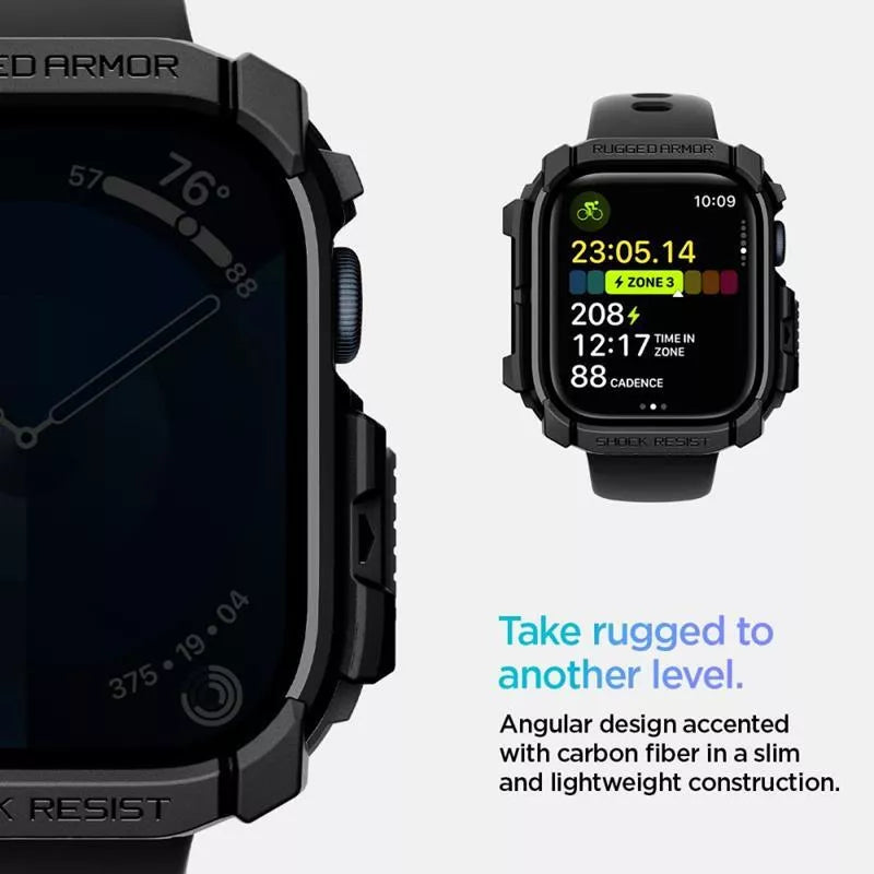 Spigen Rugged Armor - dėklas Apple Watch 10 46 mm (matinė juoda)