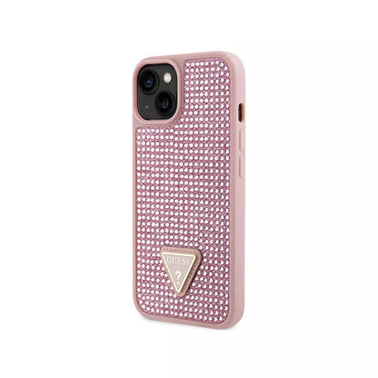 Guess Trikampis su kalnų krištolu – Dėklas iPhone 14 Plus (Rožinis)
