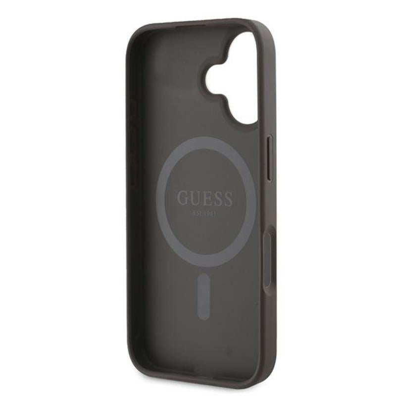 Guess 4G Printed Stripes MagSafe - dėklas, skirtas iPhone 16 Plus (rudos spalvos)