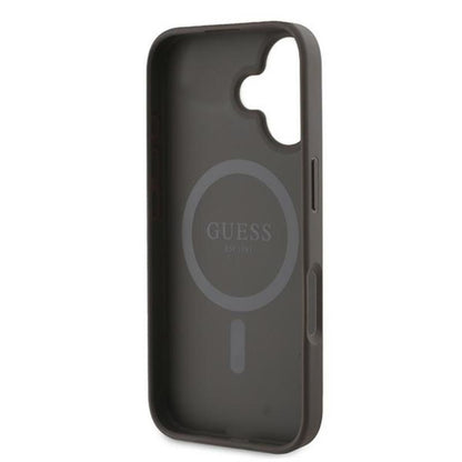 Guess 4G Printed Stripes MagSafe - dėklas, skirtas iPhone 16 Plus (rudos spalvos)