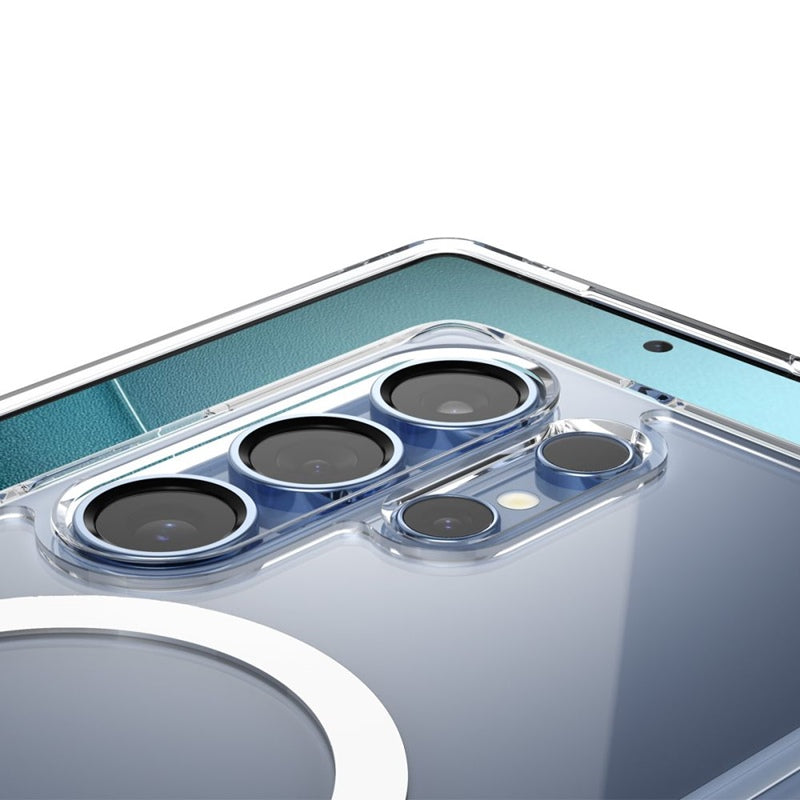 Spigen Ultra Hybrid Mag MagSafe – dėklas Samsung Galaxy S25 Ultra (skaidrus / baltas)