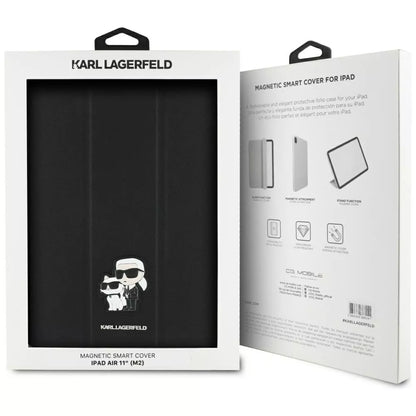 Karl Lagerfeld Book Cover Saffiano Magnetic Karl & Choupette – dėklas iPad Air 11” M3 (2025) / iPad Air 11” M2 (2024) (juodas)