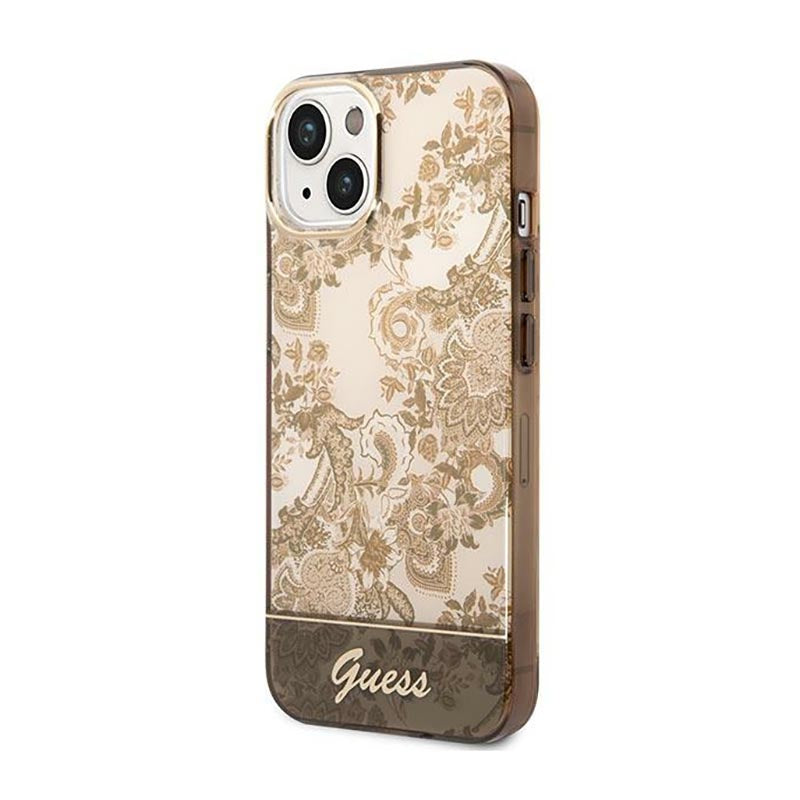 Guess Porcelain Collection – iPhone 14 Plus dėklas (Ochre)