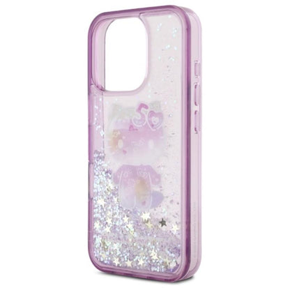 Hello Kitty Liquid Glitter 50-mečio vakarėlis – dėklas iPhone 16 Pro (violetinis)