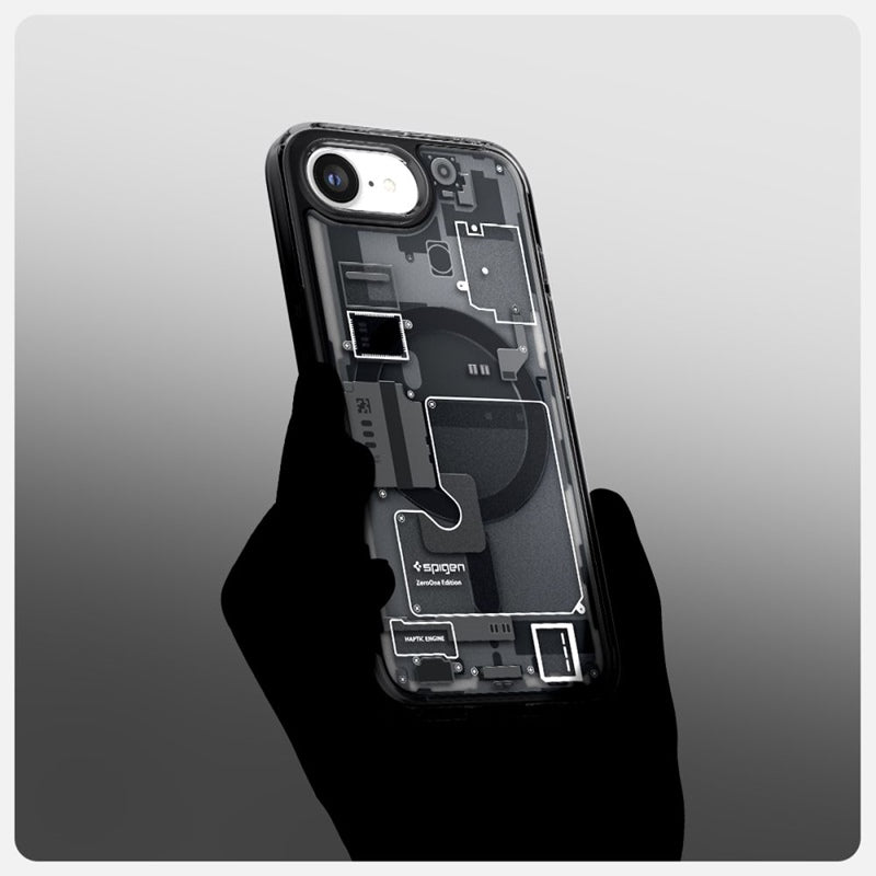 Spigen Ultra Hybrid Mag MagSafe - Dėklas iPhone 17e / 16e (Zero One Black)