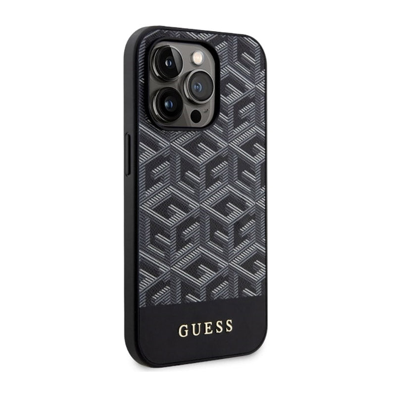Guess GCube Stripes MagSafe – dėklas iPhone 14 Pro (juodas)