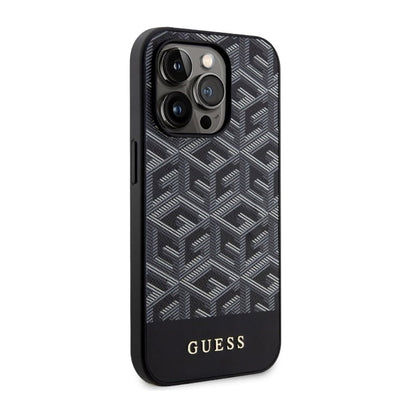 Guess GCube Stripes MagSafe – dėklas iPhone 14 Pro (juodas)