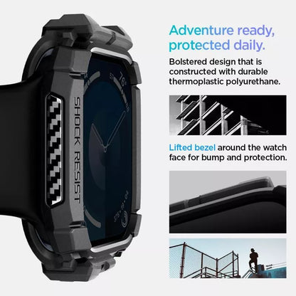Spigen Rugged Armor - dėklas Apple Watch 10 46 mm (matinė juoda)