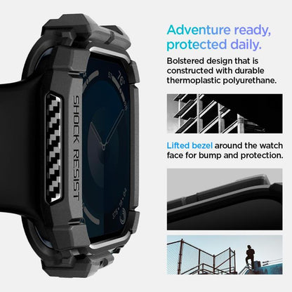 Spigen Rugged Armor - dėklas Apple Watch 10 46 mm (matinė juoda)