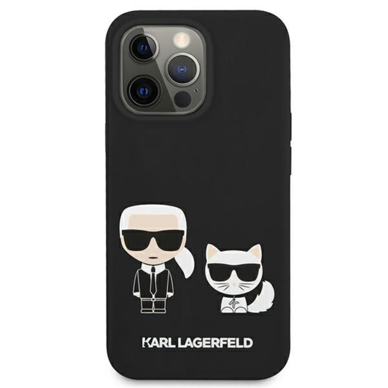 Karl Lagerfeld Silikoninis dėklas Karl & Choupette iPhone 13 Pro (Juodas)