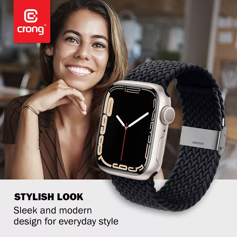 Crong Wave Band – Pintinė apyrankė, skirta „Apple Watch“ 38/40/41/42 mm (grafito)