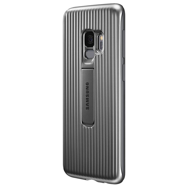 „Samsung Protective Standing Cover“ – dėklas, skirtas „Samsung Galaxy S9“ su atramėle (sidabrinis)