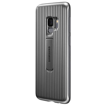 „Samsung Protective Standing Cover“ – dėklas, skirtas „Samsung Galaxy S9“ su atramėle (sidabrinis)