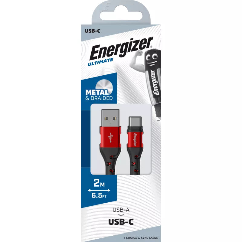Energizer Ultimate - USB-A į USB-C jungiamasis kabelis 2 m (raudonas)