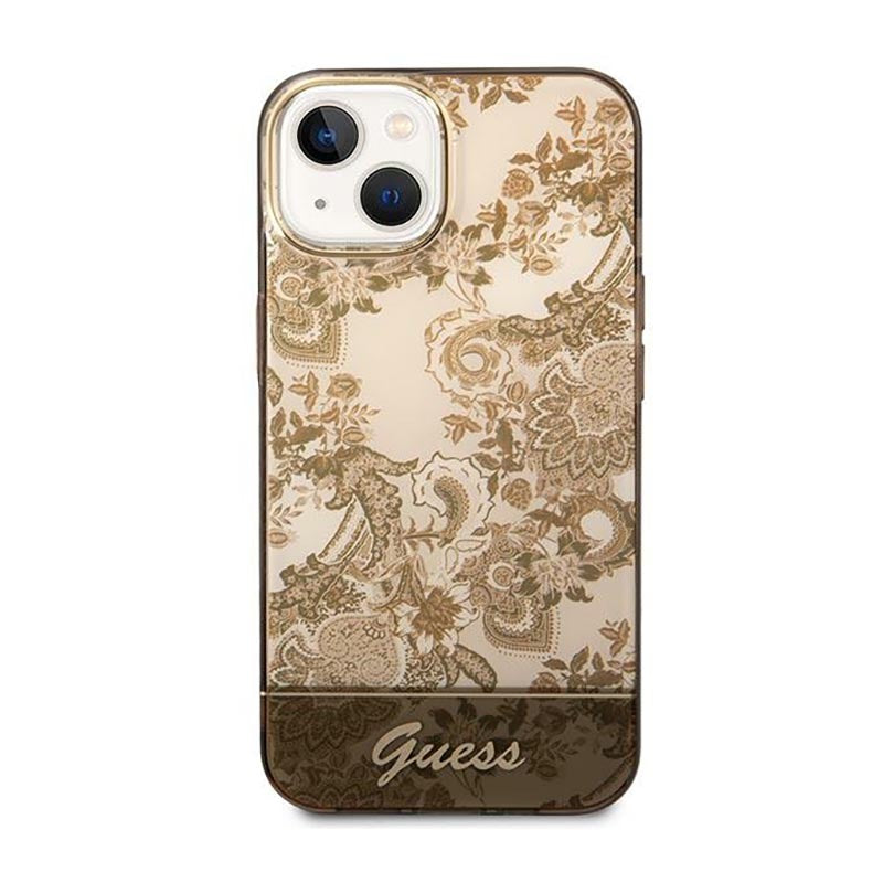 Guess Porcelain Collection – iPhone 14 Plus dėklas (Ochre)