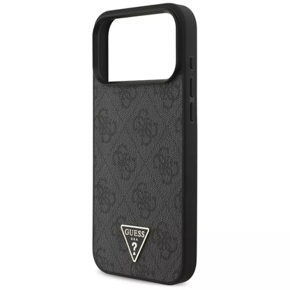 Guess 4G Strap Triangle Logo MagSafe - Dėklas iPhone 17 Pro Max (juodas)